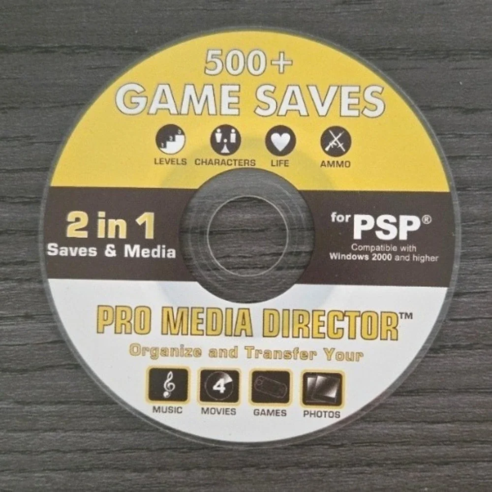 Pro Media Director 2-in-1 Saves & Media Disc for Sony PSP (500+ Game Saves)‎